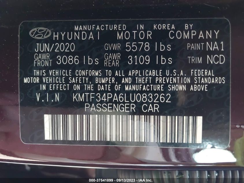 2020 GENESIS G90 3.3T PREMIUM KMTF34PA6LU083262
