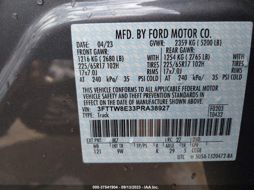 2023 FORD MAVERICK XL - 3FTTW8E33PRA38927