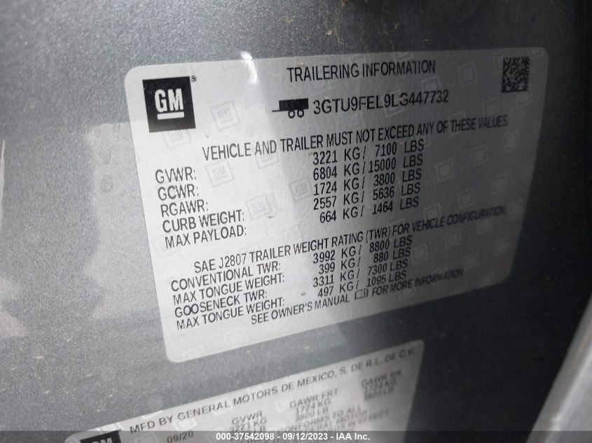 2020 GMC SIERRA 1500 DENALI - 3GTU9FEL9LG447732