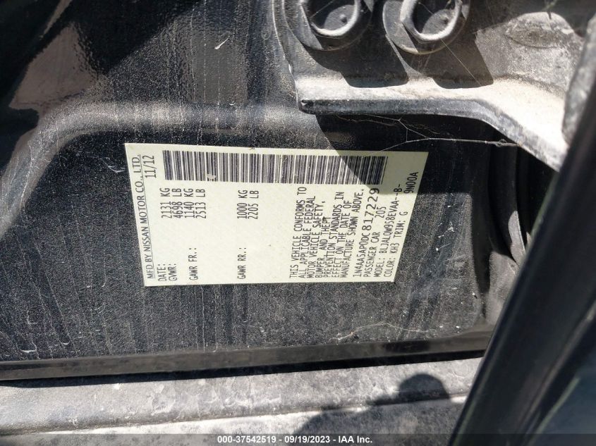2013 NISSAN MAXIMA 3.5 S - 1N4AA5AP0DC817229