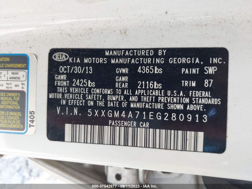 2014 KIA OPTIMA LX - 5XXGM4A71EG280913