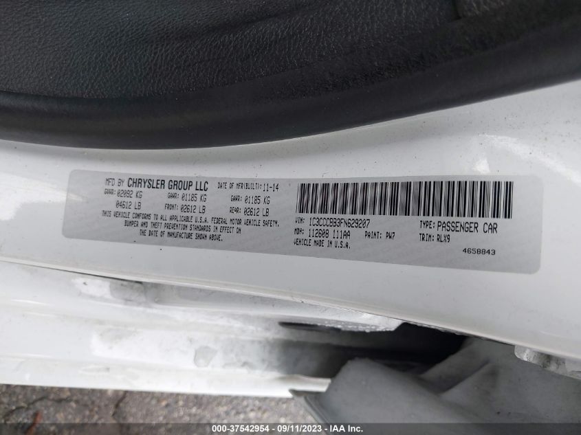 2015 CHRYSLER 200 S - 1C3CCCBB3FN629207