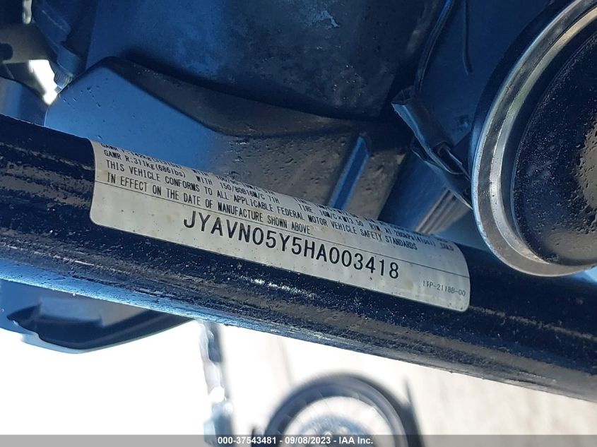 VIN JYAVN05Y5HA003418 2017 YAMAHA XVS950 CU/CUC