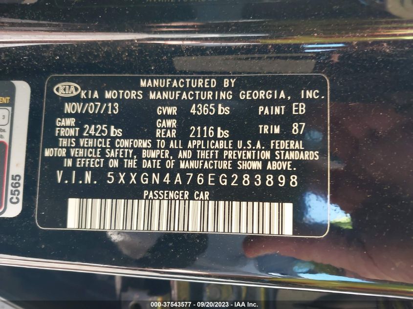2014 KIA OPTIMA EX - 5XXGN4A76EG283898
