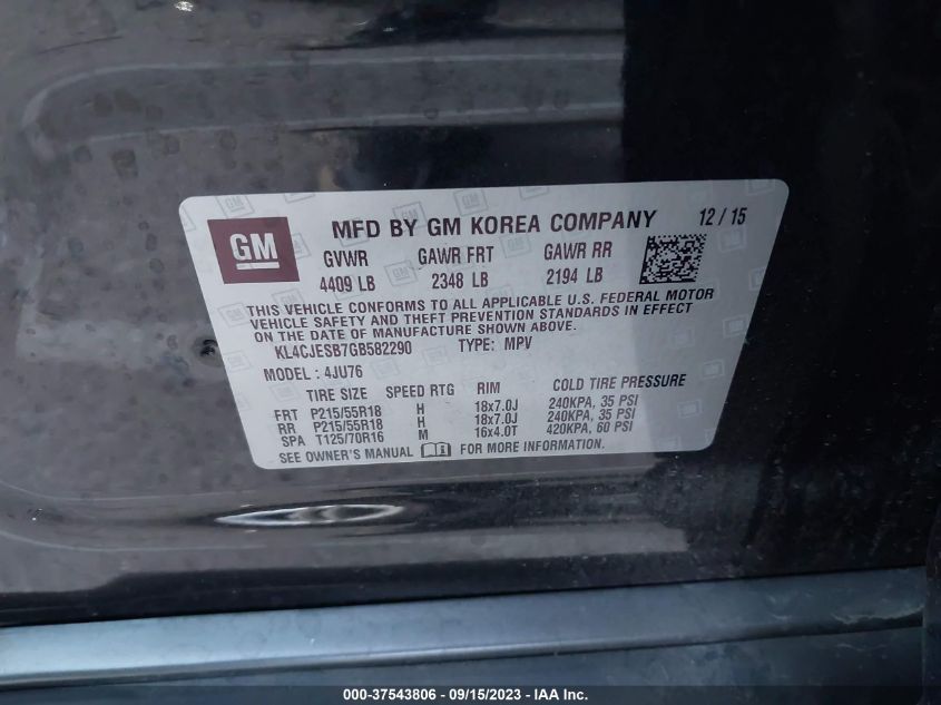 2016 BUICK ENCORE - KL4CJESB7GB582290