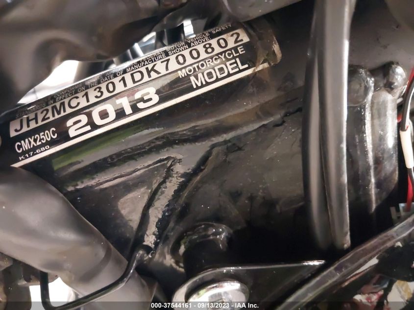 2013 HONDA CMX250 C JH2MC1301DK700802