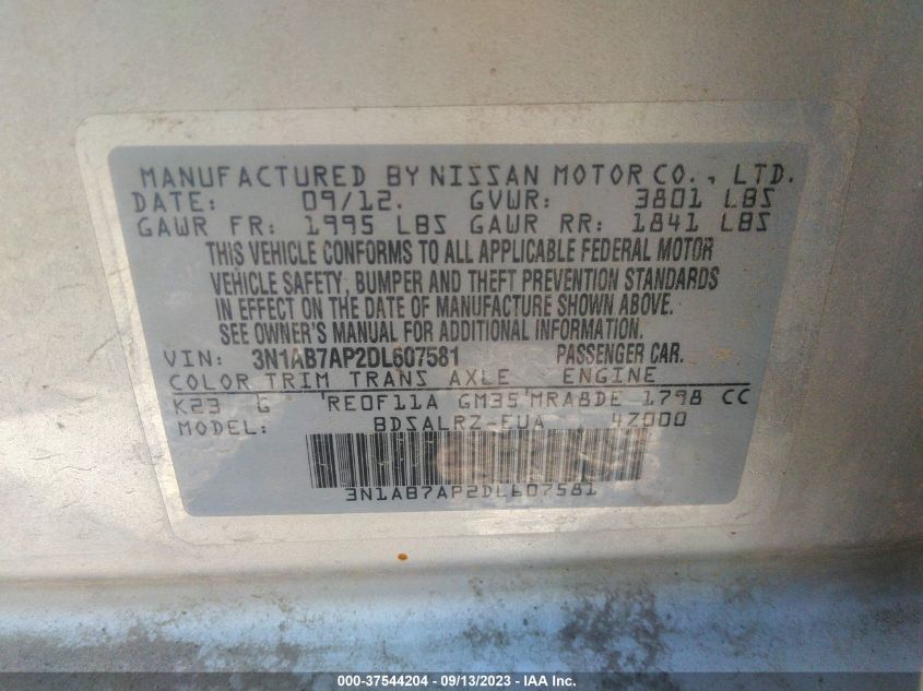 2013 NISSAN SENTRA SR - 3N1AB7AP2DL607581
