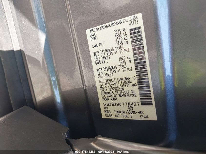 2023 NISSAN ROGUE SV - 5N1BT3BB5PC778427