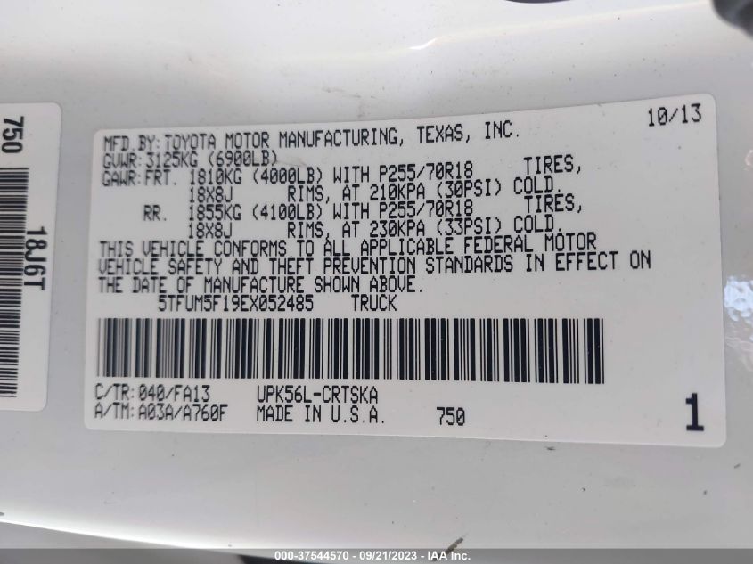 2014 TOYOTA TUNDRA 4WD TRUCK SR/SR5 5TFUM5F19EX052485