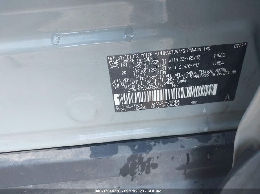 2021 TOYOTA RAV4 XLE - 2T3W1RFV0MW134622