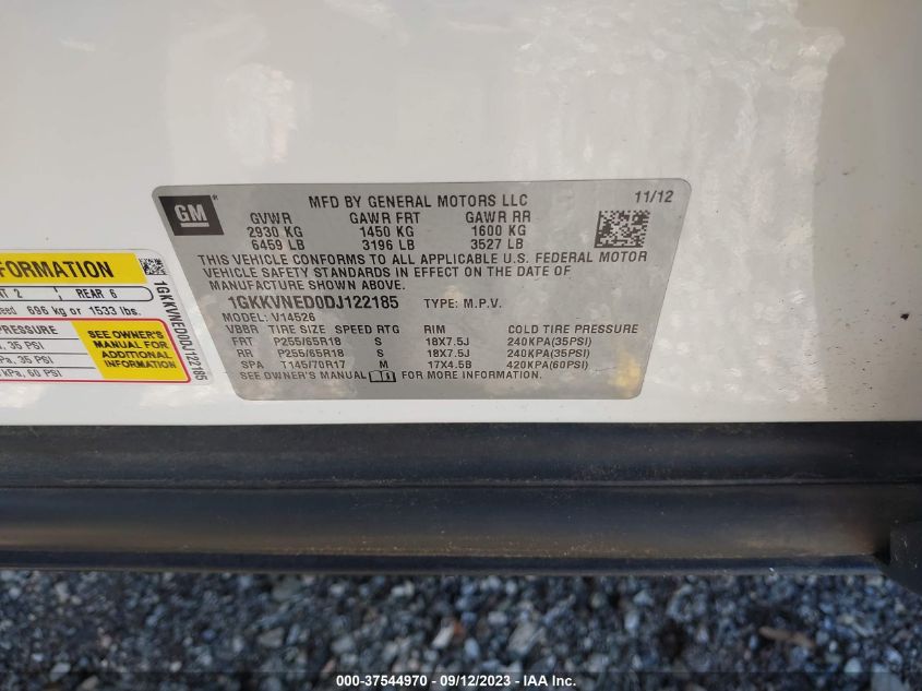 2013 GMC ACADIA SLE - 1GKKVNED0DJ122185