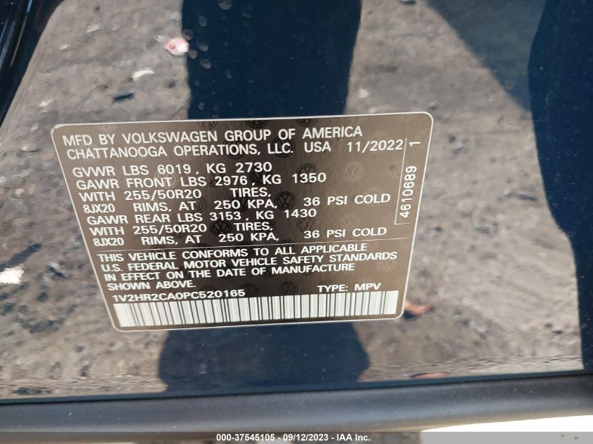2023 VOLKSWAGEN ATLAS 3.6L V6 SE W/TECHNOLOGY - 1V2HR2CA0PC521865