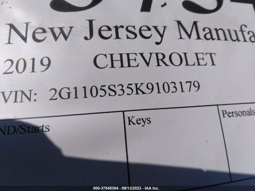 2019 CHEVROLET IMPALA PREMIER - 2G1105S35K9103179