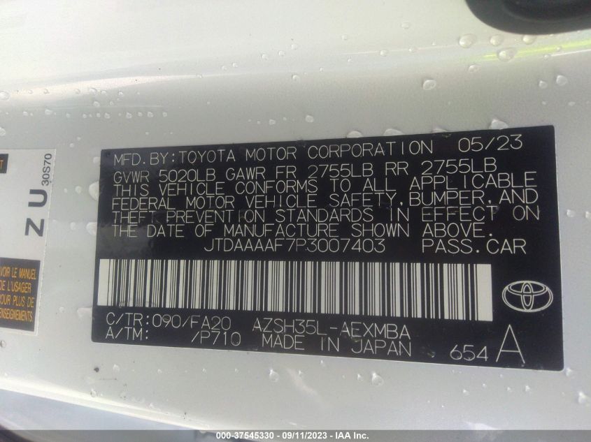 2023 TOYOTA CROWN XLE/LIMITED JTDAAAAF7P3007403