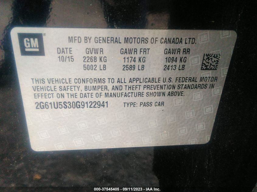 2016 CADILLAC XTS - 2G61U5S30G9122941