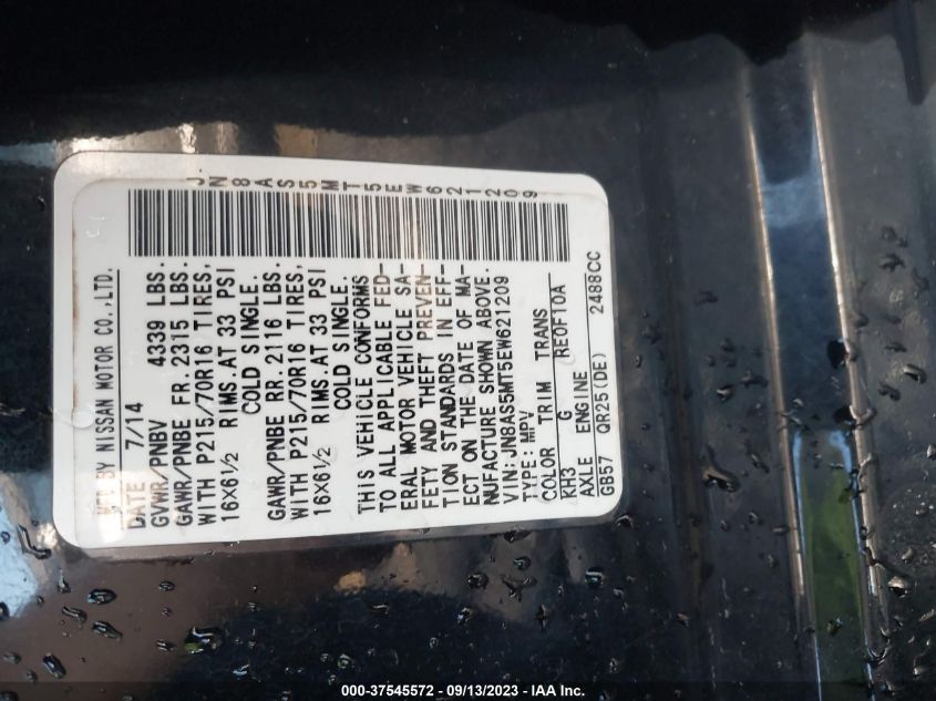 2014 NISSAN ROGUE SELECT S - JN8AS5MT5EW621209