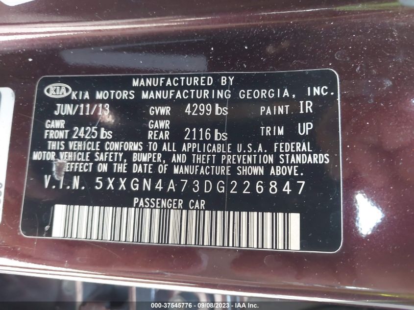 2013 KIA OPTIMA EX - 5XXGN4A73DG226847