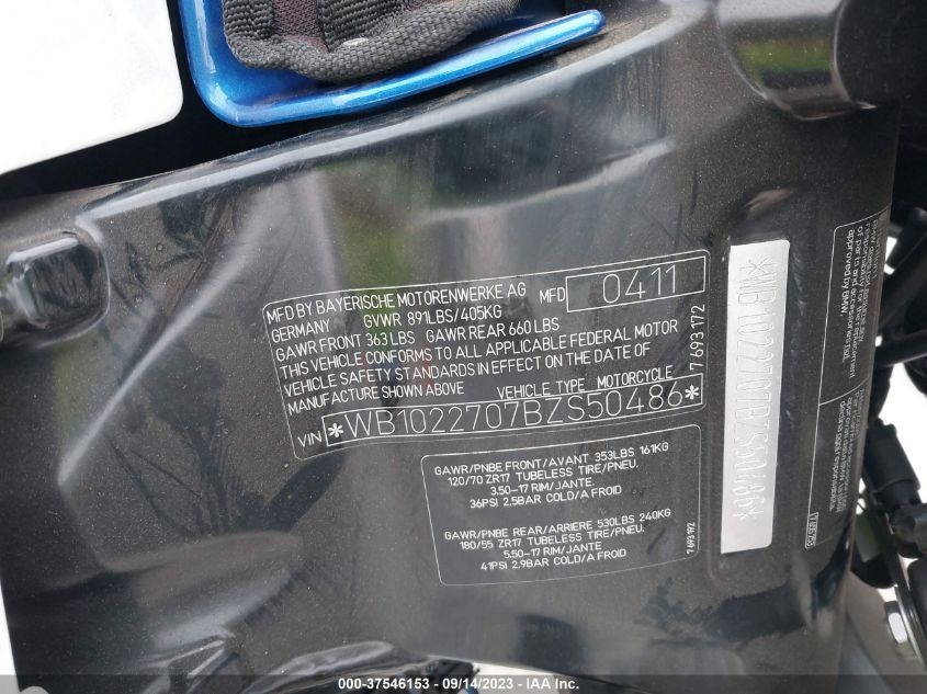 2011 BMW F800 R - WB1022707BZS50486