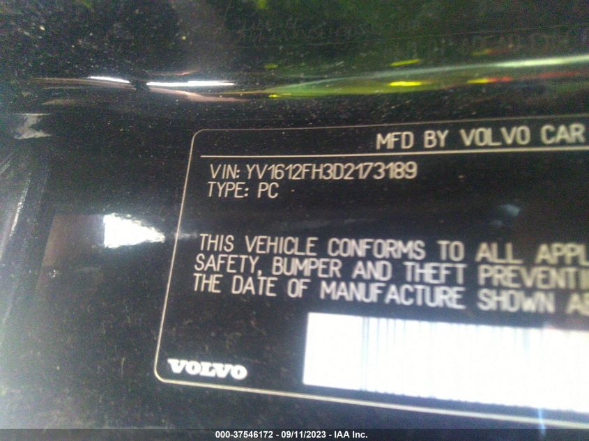2013 VOLVO S60 T5 - YV1612FH3D2173189