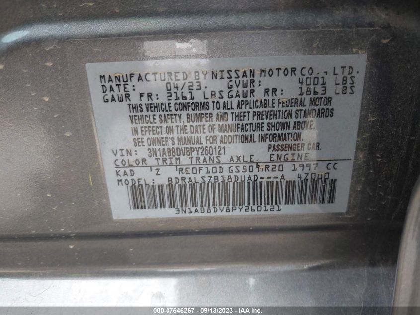 2023 NISSAN SENTRA SR - 3N1AB8DV8PY260121