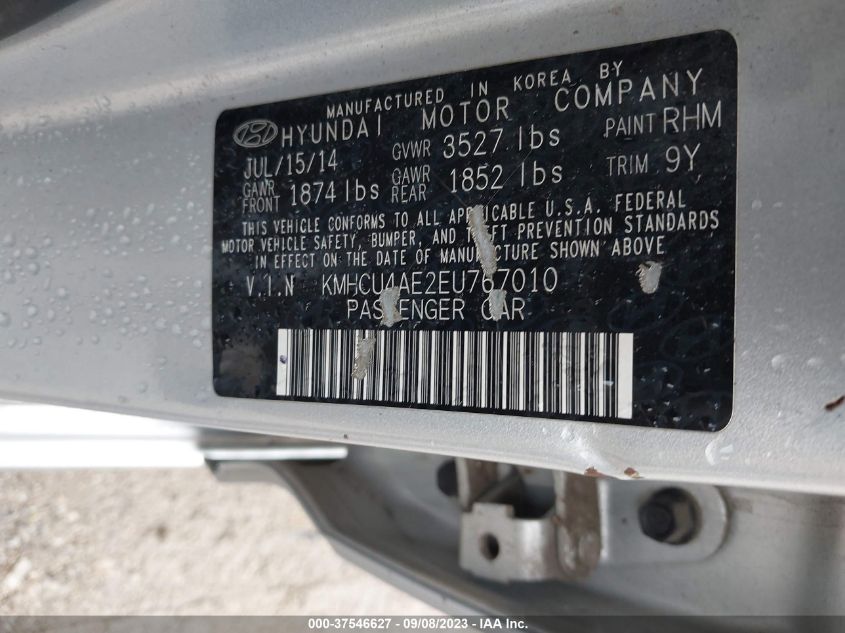 2014 HYUNDAI ACCENT GLS - KMHCU4AE2EU767010
