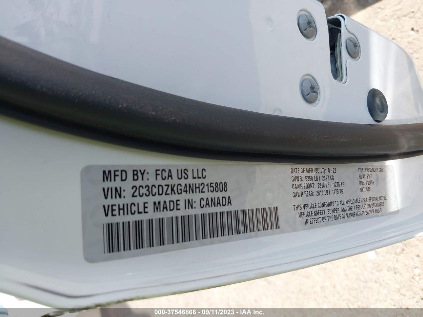 2022 DODGE CHALLENGER GT - 2C3CDZKG4NH215808