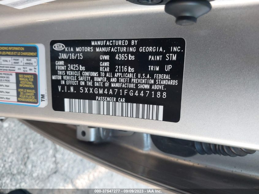 2015 KIA OPTIMA LX - 5XXGM4A71FG447188