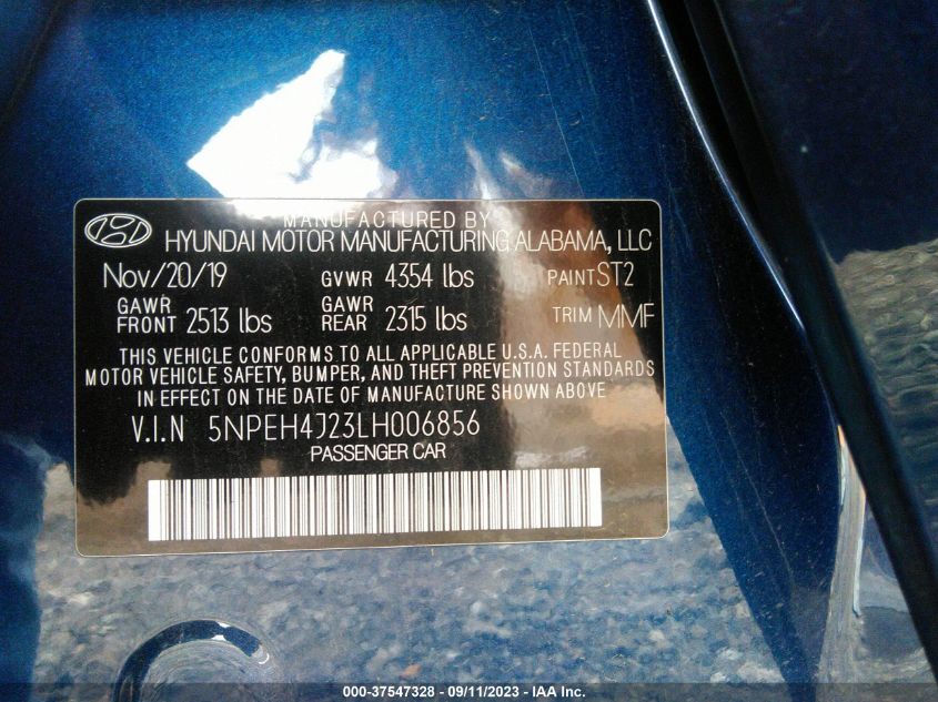 2020 HYUNDAI SONATA LIMITED - 5NPEH4J23LH006856