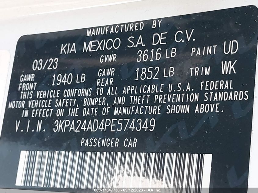 2023 KIA RIO S - 3KPA24AD4PE574349
