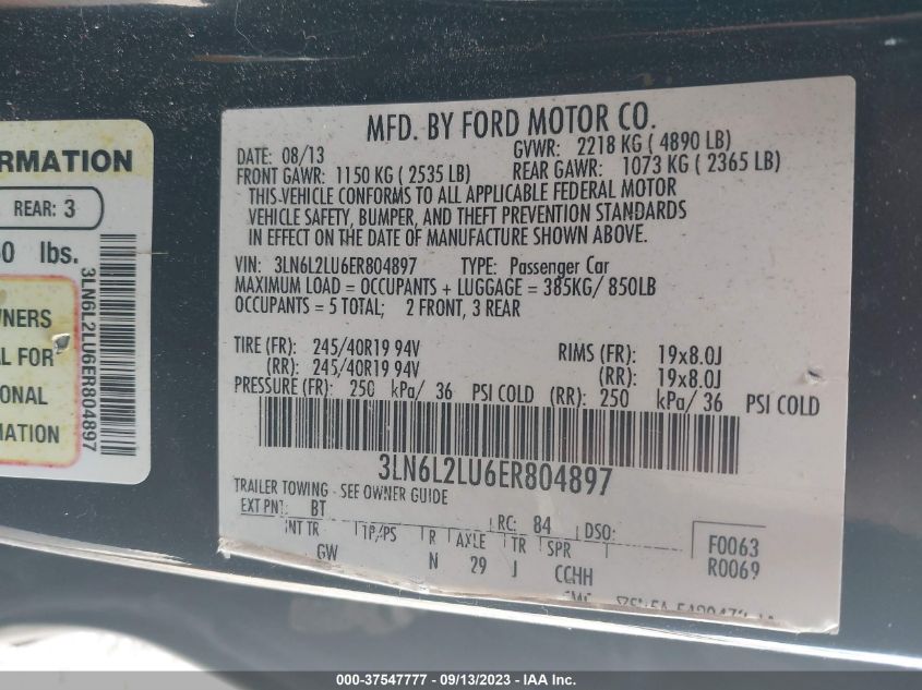 2014 LINCOLN MKZ HYBRID - 3LN6L2LU6ER804897