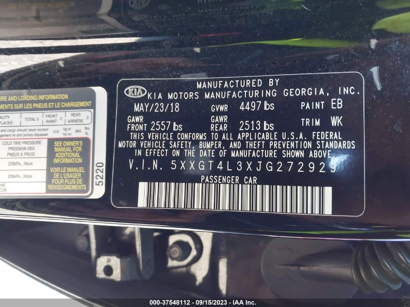 2018 KIA OPTIMA LX - 5XXGT4L3XJG272929