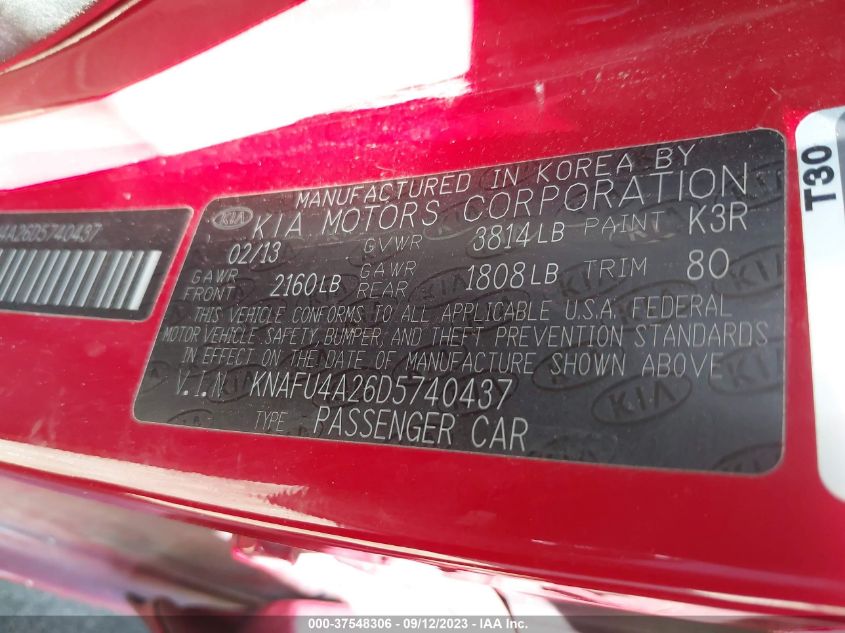 2013 KIA FORTE EX - KNAFU4A26D5740437