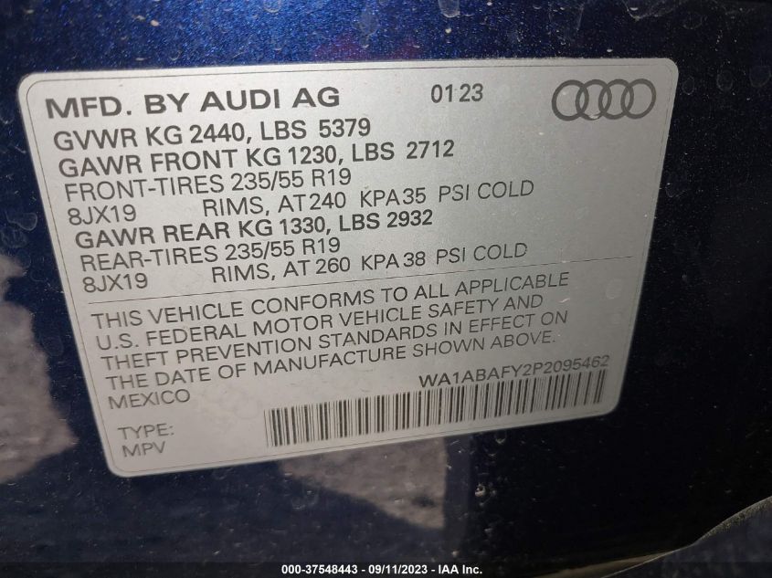 WA1ABAFY2P2095462 2023 AUDI Q5, photo no. 9