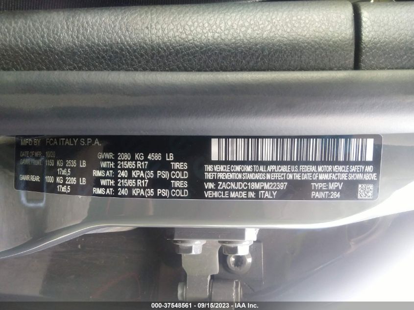 2021 JEEP RENEGADE TRAILHAWK - ZACNJDC18MPM22397