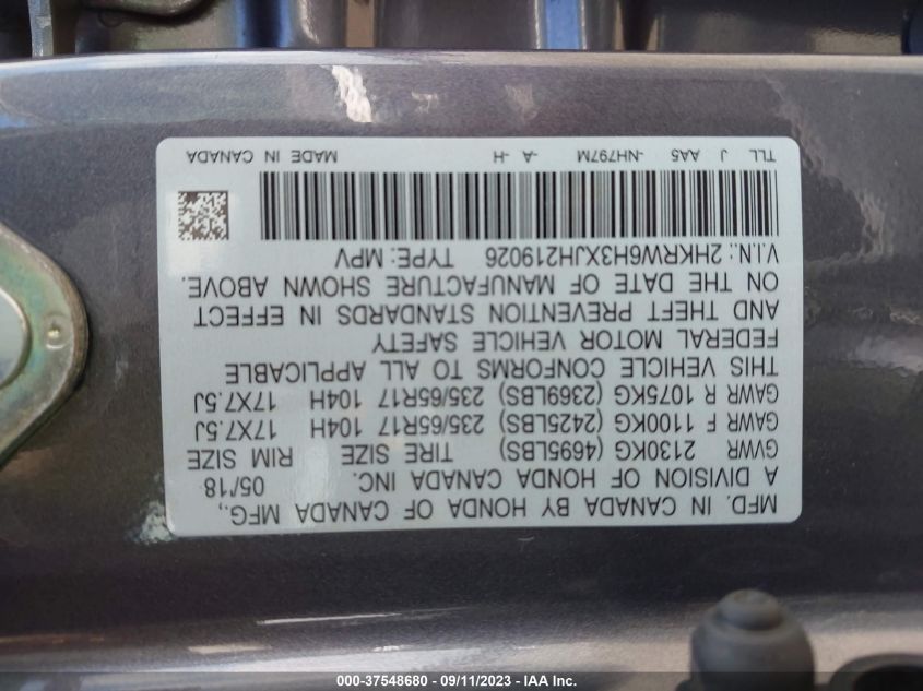 2018 HONDA CR-V LX - 2HKRW6H3XJH219026