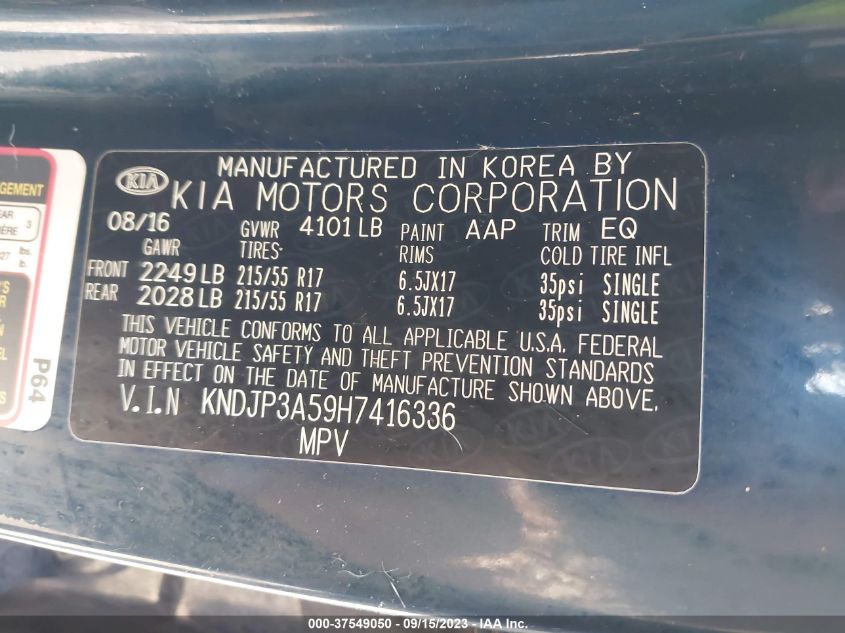 2017 KIA SOUL + - KNDJP3A59H7416336