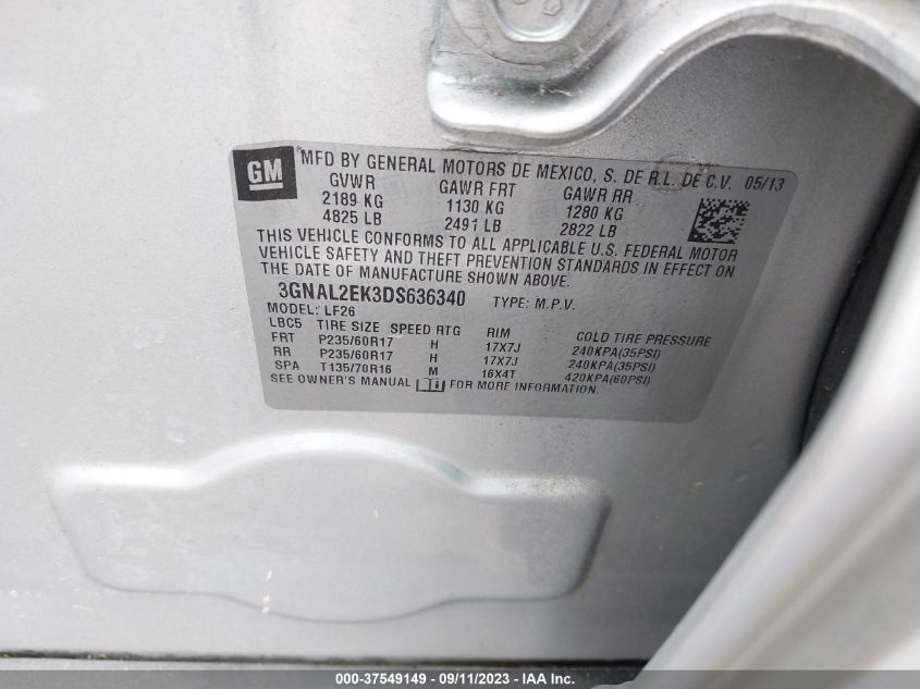2013 CHEVROLET CAPTIVA SPORT FLEET LS 3GNAL2EK3DS636340