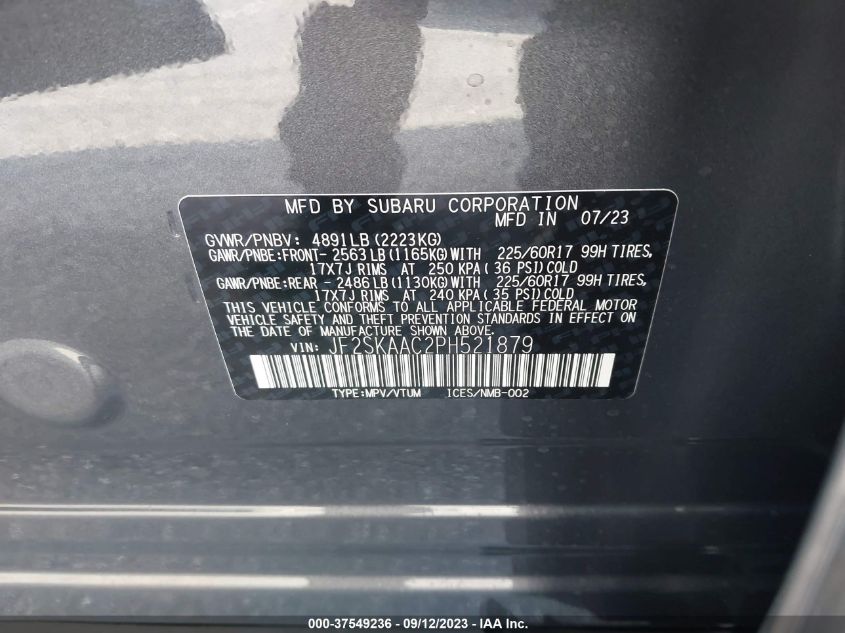 2023 SUBARU FORESTER - JF2SKAAC2PH521879