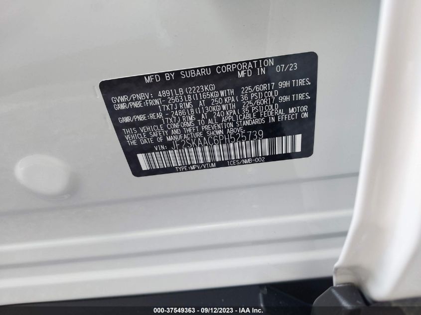 2023 SUBARU FORESTER - JF2SKAAC6PH525739