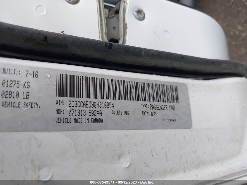 2016 CHRYSLER 300 300S - 2C3CCABG9GH310954