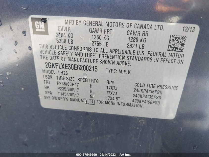 2014 GMC TERRAIN SLT - 2GKFLXE30E6200215