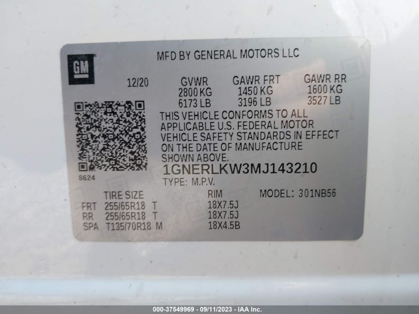 2021 CHEVROLET TRAVERSE LS - 1GNERLKW3MJ143210