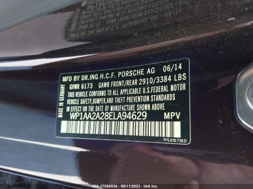 2014 PORSCHE CAYENNE - WP1AA2A28ELA94629