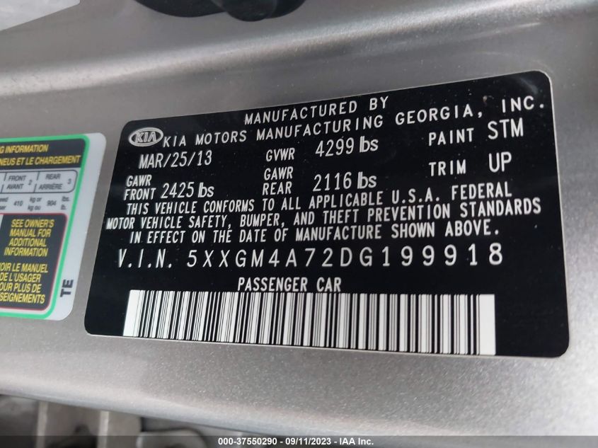 2013 KIA OPTIMA LX - 5XXGM4A72DG199918