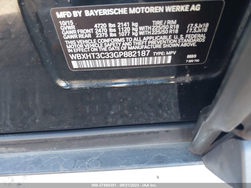 2016 BMW X1 XDRIVE28I - WBXHT3C33GP882187