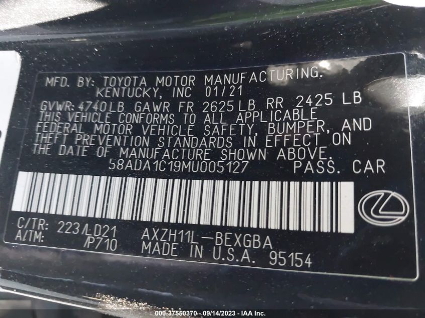 58ADA1C19MU005127 Lexus ES ES 300H 9