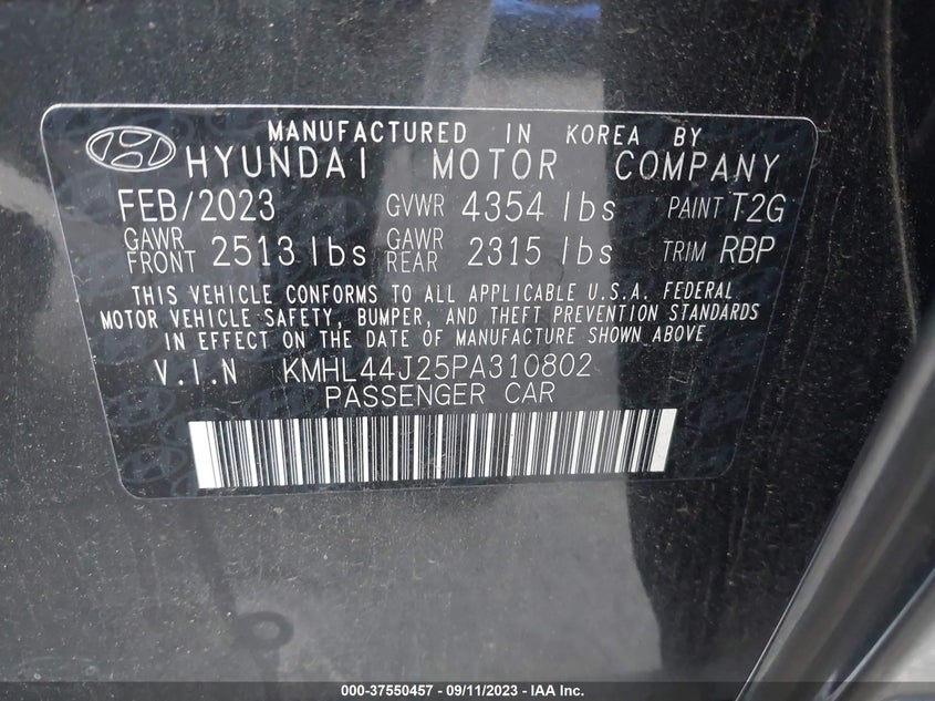VIN KMHL44J25PA310802 2023 HYUNDAI SONATA SEL PLUS