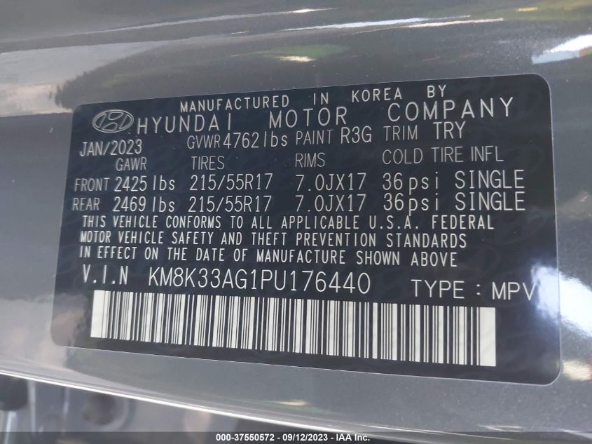 2023 HYUNDAI KONA ELECTRIC SEL KM8K33AG1PU176440