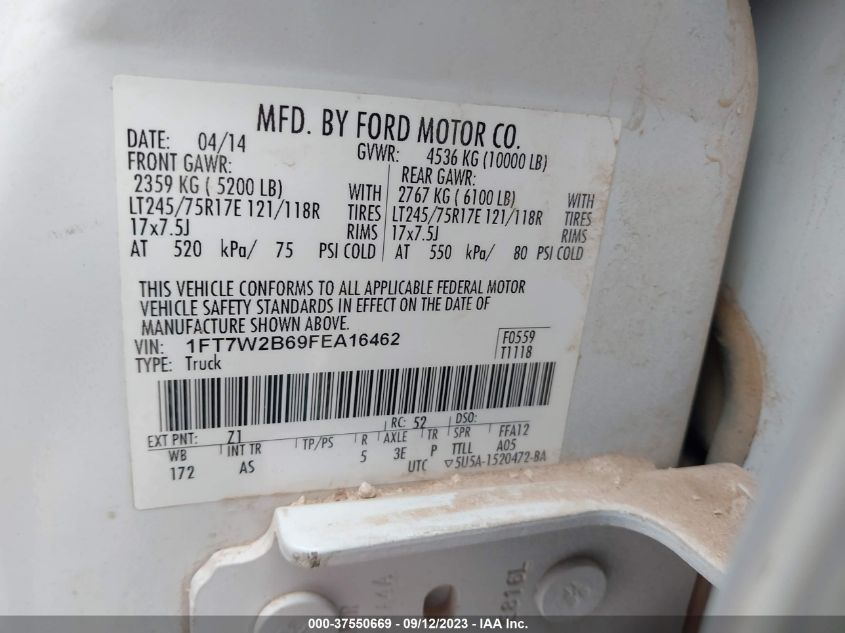 2015 FORD SUPER DUTY F-250 SRW LARIAT/PLATINUM - 1FT7W2B69FEA16462