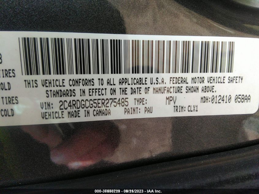 2014 DODGE GRAND CARAVAN - 2C4RDGCG5ER275485